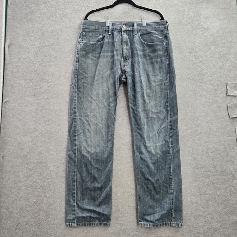 Levi's 505 Men Jeans 36X32 Blue Denim‎ Logo Button 30" Inseam Cotton